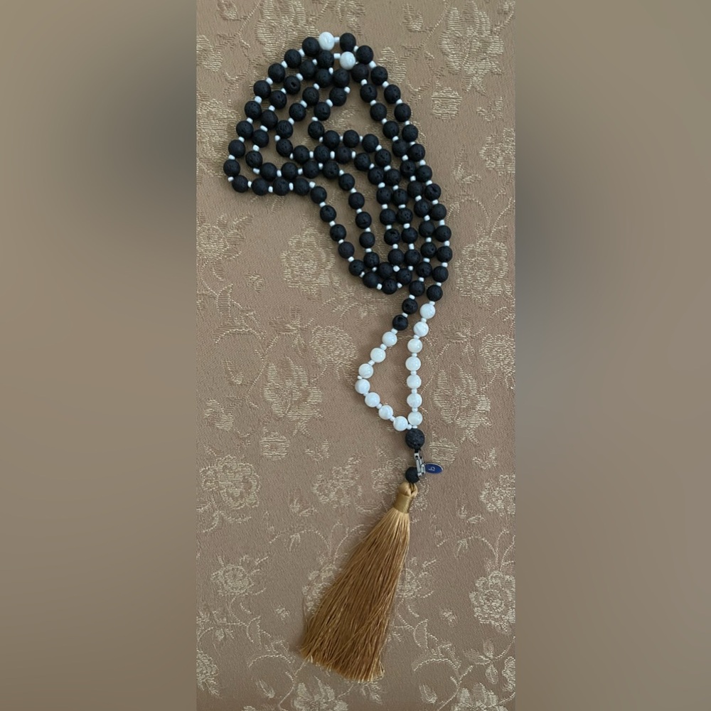 VGC Mala Bead Lava Stone Necklace.